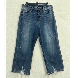 Judy Blue Wide Leg Crop Button Fly Jeans 13 31